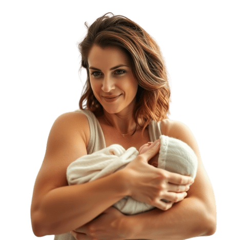 Confident mother prepared by birth mindset coaching